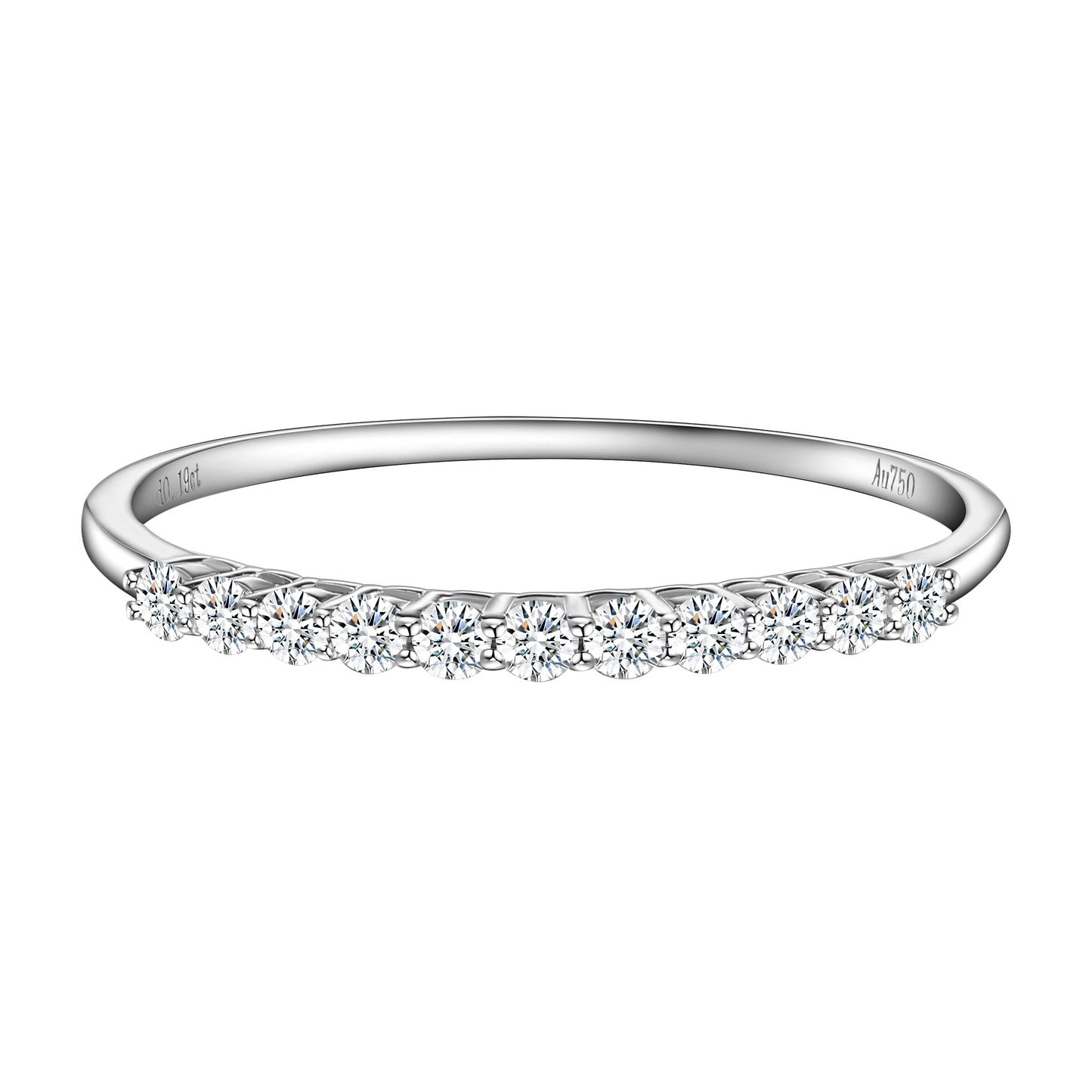 Anillo de oro blanco de 18 quilates y diamantes redondos