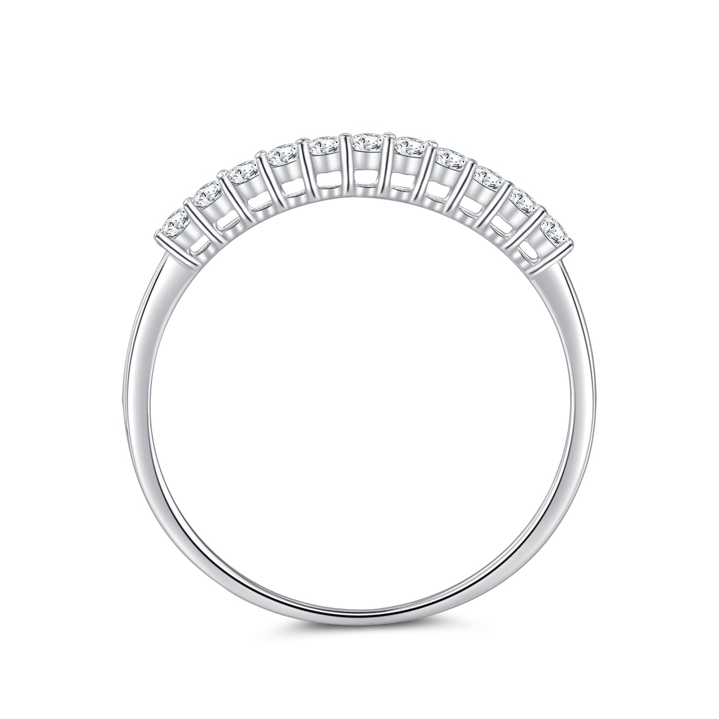 Anillo de oro blanco de 18 quilates y diamantes redondos