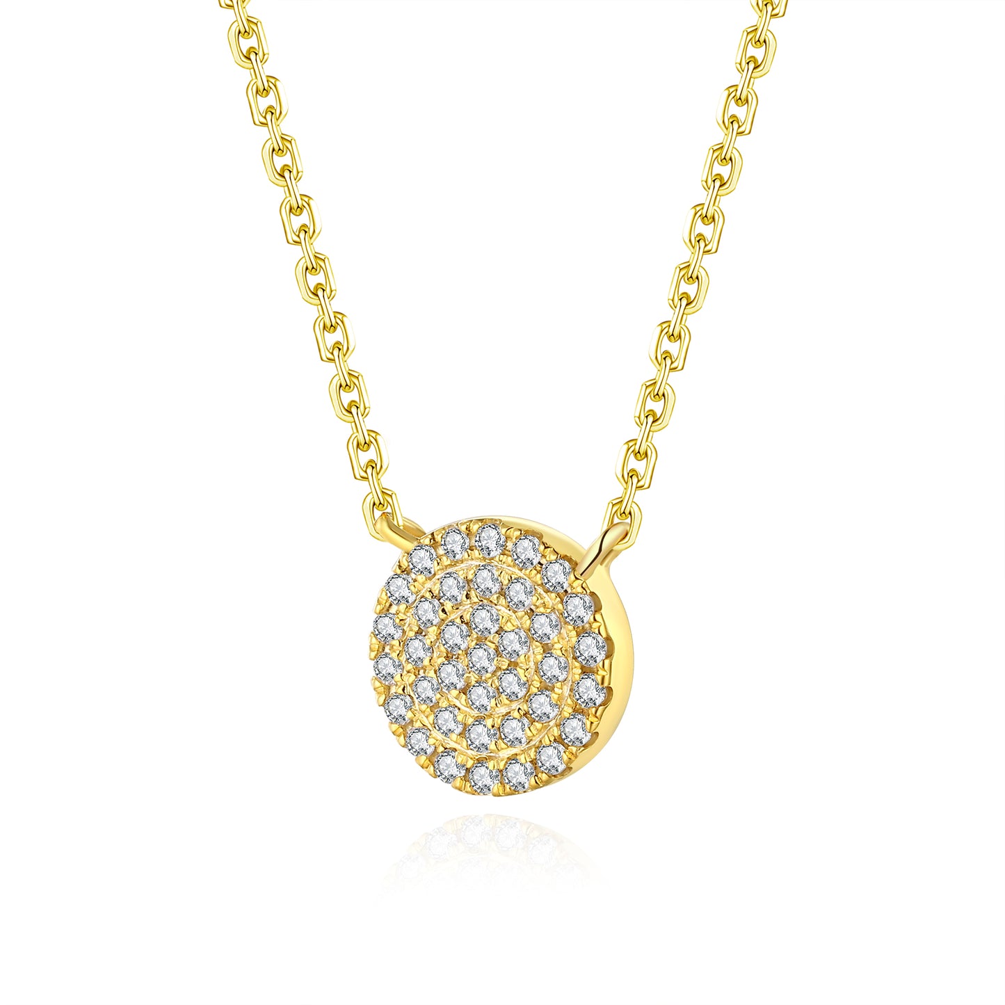 Collar Redondo en Oro Blanco de 18K y Diamantes
