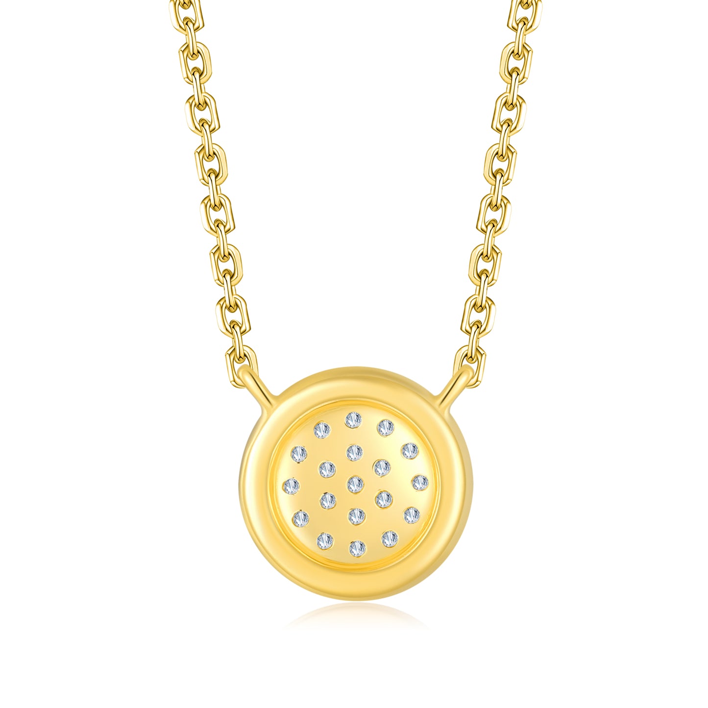 Collar Redondo en Oro Blanco de 18K y Diamantes