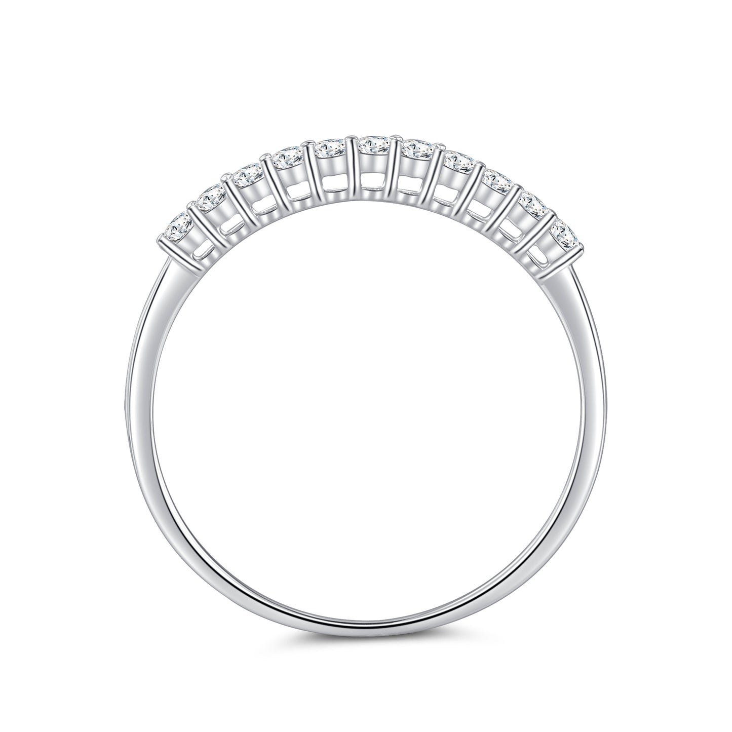 18-Karat White Gold Ring and Round Diamonds